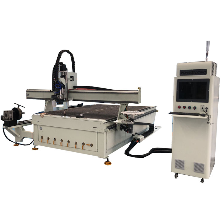 QN2030C carousel type atc cnc router with CCD and rotary axi