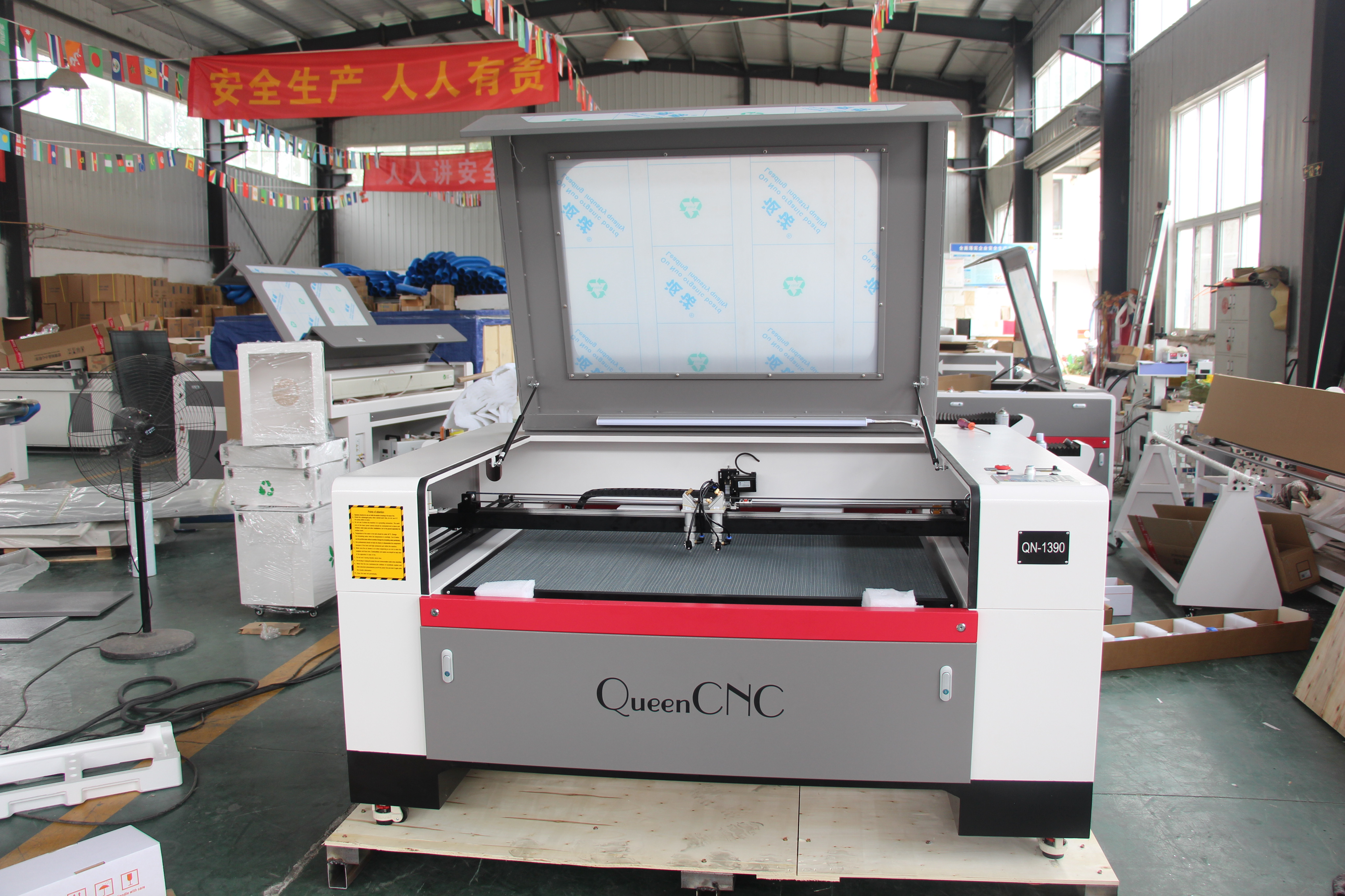 QN1390 dual heads laser engraving and cutting machine